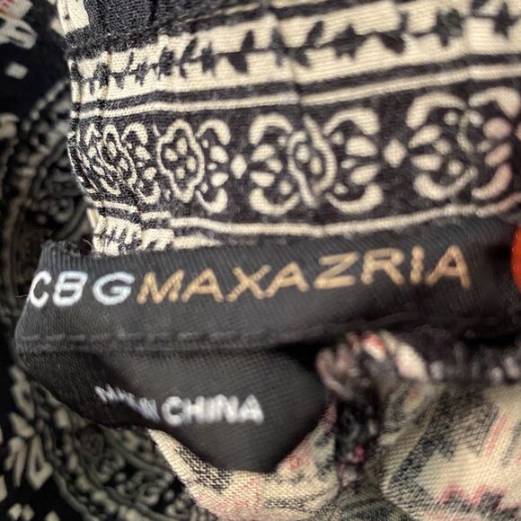 BCBG Maxazria BohoGrey Pink Black Floral Dressy Jogger Pants M Elastic Waist NEW - Picture 5 of 12